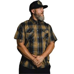 Dixxon Bamboo Short Sleeve Button Up, Size Small